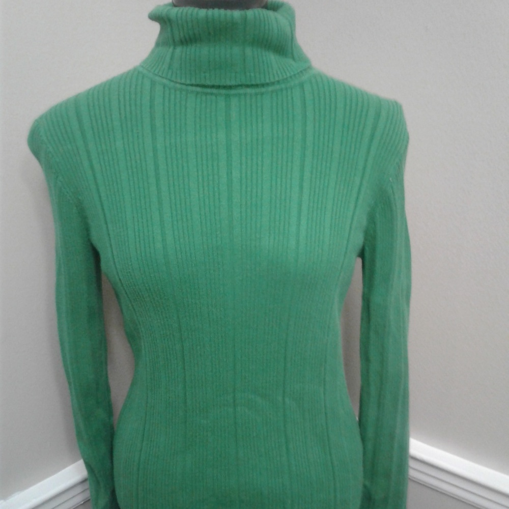 Green Turtle Neck Liz Caliborne